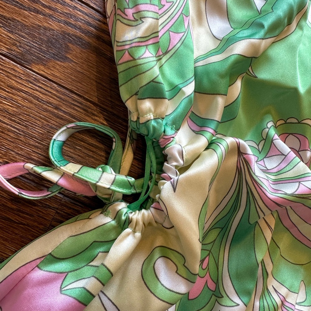 Christian Lacroix Green and Pink Floral Dress - Picture 3 of 6